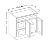 VANITY SINK COMBO - DRAWERS LEFT - SHAKER CARAMELO - cntcabinet