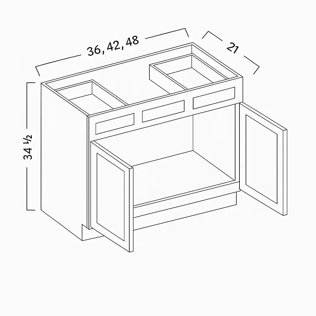 VANITY SINK COMBO BASES - SHAKER CARAMELO - cntcabinet