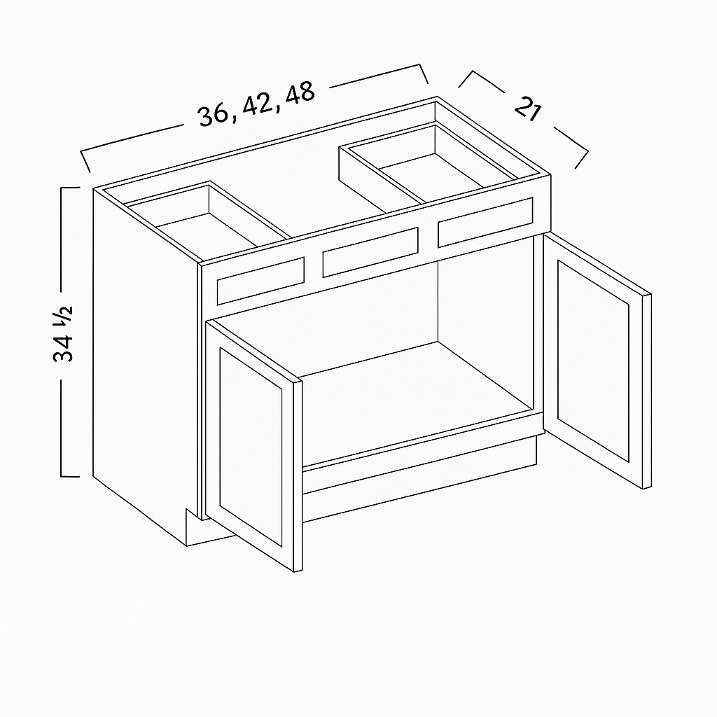 VANITY SINK COMBO BASES -  SHAKER GRAY