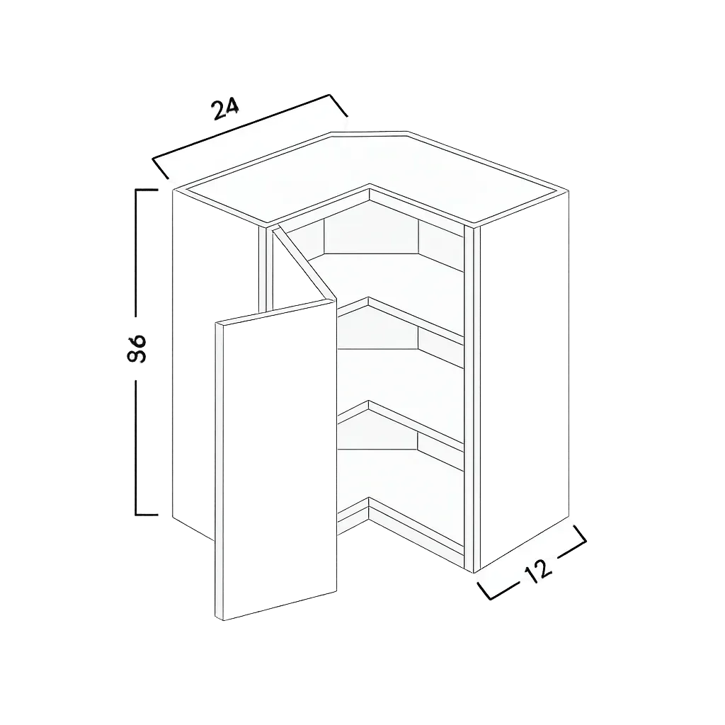 WALL PIE CUT CORNER CABINETS - SHAKER CARAMELO - cntcabinet