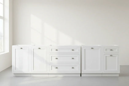 Shaker White - Base Cabinets - cntcabinet