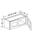12"H Double Doors Wall Cabinets - Shaker White - cntcabinet