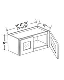 12"H Wall Cabinet With Double Glass Doors