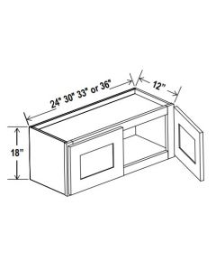 18"H Wall Cabinets With Double Doors