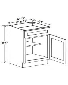 1 DOOR 1 DRAWER BASE CABINETS - SHAKER WHITE