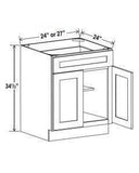 1 DOOR 2 DRAWERS CABINET - SHAKER WHITE - cntcabinet