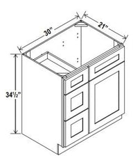 1 Door Vanity Combo Cabinets - Left Side Drawers - cntcabinet