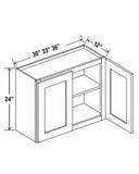 24"H Wall Cabinets With Double Doors