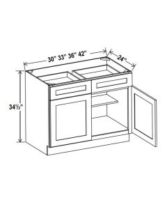 2 DOOR 2 DRAWERS BASE CABINET - SHAKER WHITE