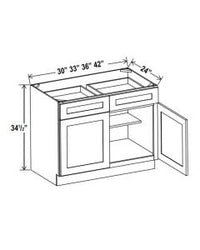 2 DOOR 2 DRAWERS BASE CABINET - SHAKER WHITE