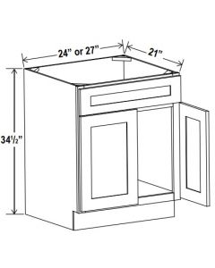 2 Doors 1 Dummy Drawer Vanity Sink Base Cabinet