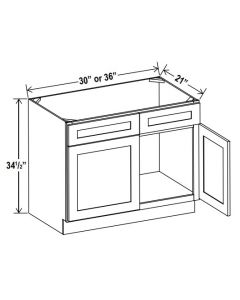 2 Doors 2 Dummy Drawer Vanity Sink Base Cabinet