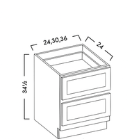 2 Drawer Base Cabinets - Shaker Pearl

