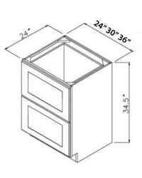 2 Drawer Bases - Shaker White