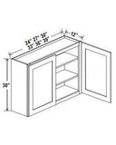 30" H DOUBLE DORRS WALL CABINETS - SHAKER WHITE - cntcabinet
