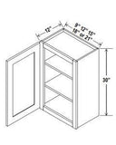 30" H SINGLE DOOR WALL CABINETS - SHAKER WHITE - cntcabinet