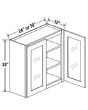 30"H Wall Cabinets With Double Glass Doors