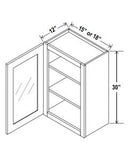 30"H Wall Cabinets With Single Glass Door