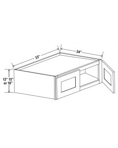 33"W Refrigerator Wall Cabinets With Double Doors 