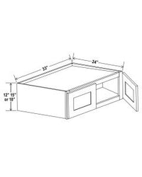 33"W Refrigerator Wall Cabinets With Double Doors 