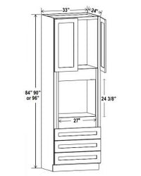 33" Wide Oven Pantry Cabinets