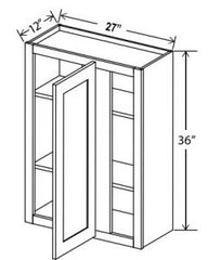 36"H Wall Blind Corner Cabinet  - Shaker White