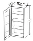 42"H Wall Cabinets With Single Glass Door