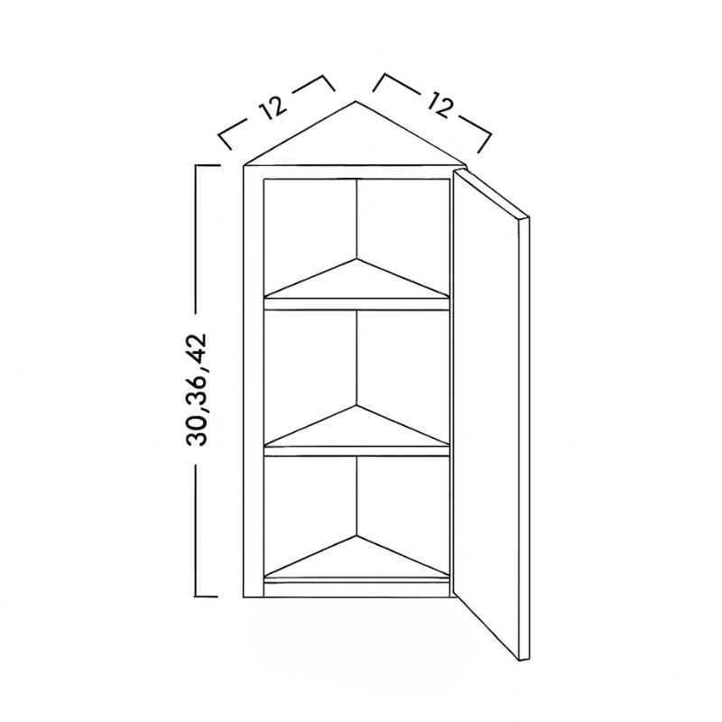 ANGLE WALL CABINETS -  SHAKER CARAMELO