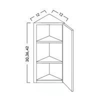 ANGLE WALL CABINETS -  SHAKER GRAY