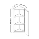 ANGLE WALL CABINETS -  SHAKER CARAMELO