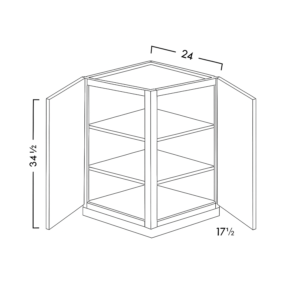 BASE RETURN ANGLE CABINET - SHAKER CARAMELO