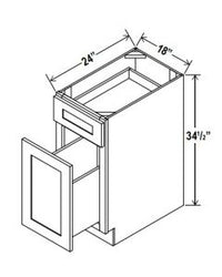 BASE WASTE BASKET CABINET  - SHAKER WHITE