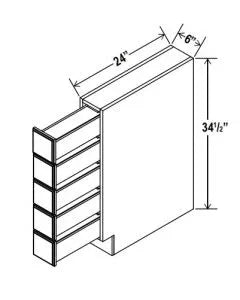 Base Spice Drawer - Shaker White - cntcabinet
