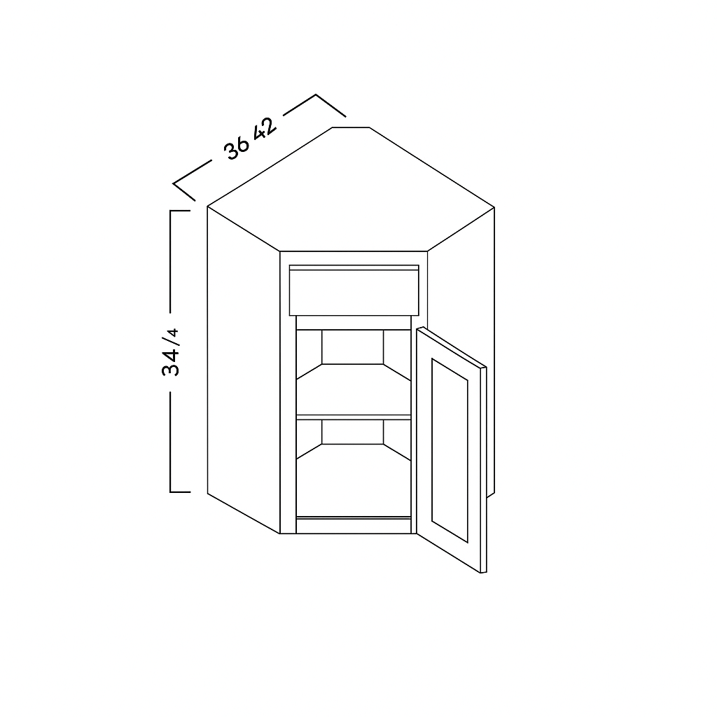 CORNER SINK  BASE CABINET - SHAKER CARAMELO