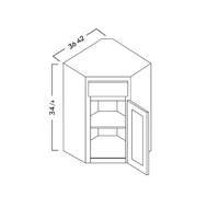 CORNER SINK  BASE CABINET - SHAKER GRAY