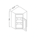 CORNER SINK  BASE CABINET - SHAKER CARAMELO