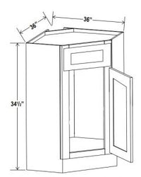 CORNER SINK BASE CABINETS -  SHAKER WHITE