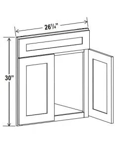 Corner Sink Base Front - Shaker White - cntcabinet