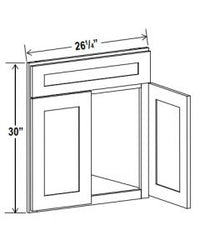 Corner Sink Base Front - Shaker White