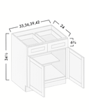 DOUBLE DOOR BASE CABINET  - SHAKER CARAMELO