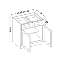 DOUBLE DOOR & DRAWER BASE CABINET - SHAKER GRAY