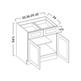 DOUBLE DOOR & DRAWER BASE CABINET - SHAKER CARAMELO