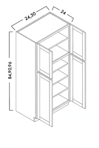 TALL PANTRY - DOUBLE DOOR -  SHAKER GRAY