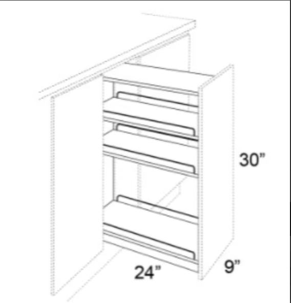 PULL OUT SPICE RACK WITHOUT CABINET - SHAKER WHITE