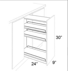 PULL OUT SPICE RACK WITHOUT CABINET - SHAKER WHITE