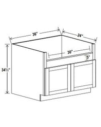 Farmhouse Sink Base Cabinet - Shaker White