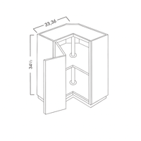 LAZY SUSAN BASE CABINET - SHAKER GRAY