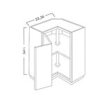 LAZY SUSAN BASE CABINET - SHAKER GRAY
