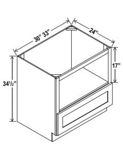 MICROWAVE BASE CABINET - SHAKER WHITE