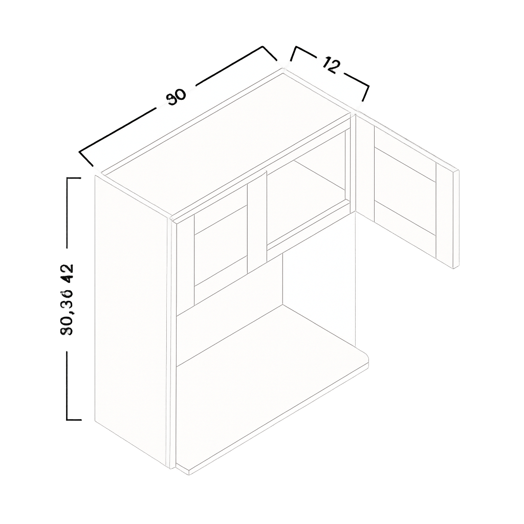 MICROWAVE WALL CABINET - SHAKER GRAY